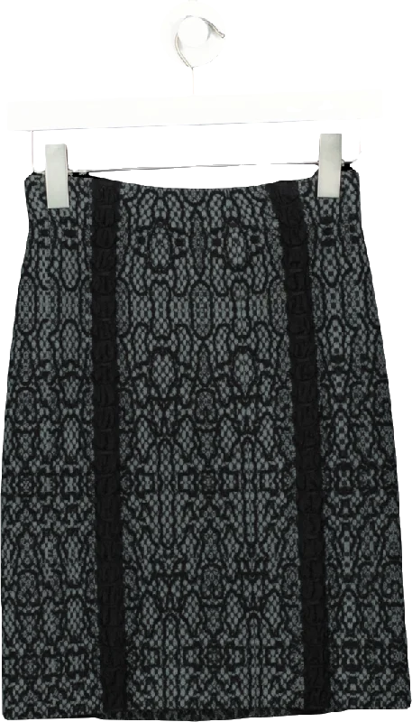 ALAIA Black Stretch Mini Skirt UK 6 a-line skirt cut