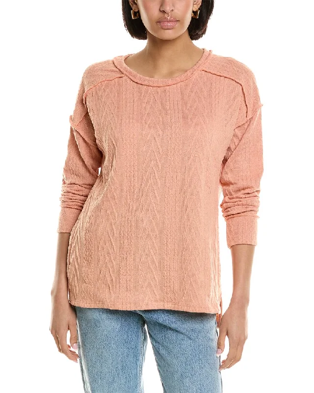 Brook + Lynn Jacquard Pullover Oblong Neck Pullover