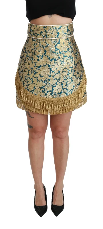 Dolce & Gabbana Elevate Your Wardrobe with Our Exquisite Gold Skirt linen skirt light