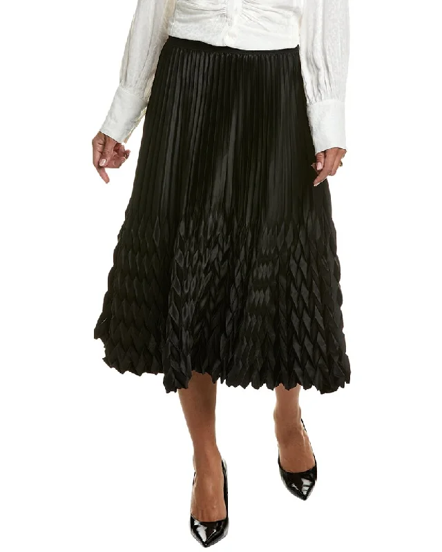 Elie Tahari Diamond Pleated Midi Skirt velvet skirt luxury