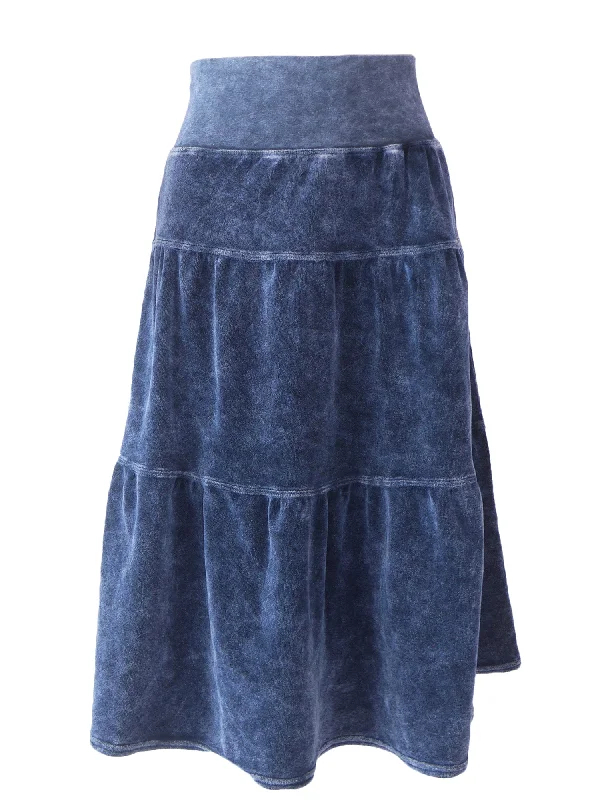 Hard Tail Velour Tiered Skirt (Style: V-193) modal blend skirt