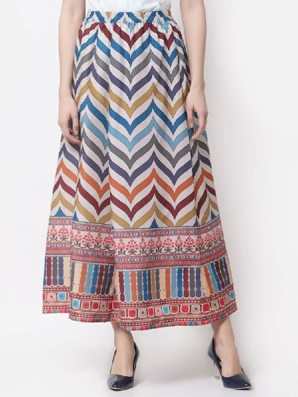 Myshka Muticolored Silk blend Printed Skirt maxi skirt elegant