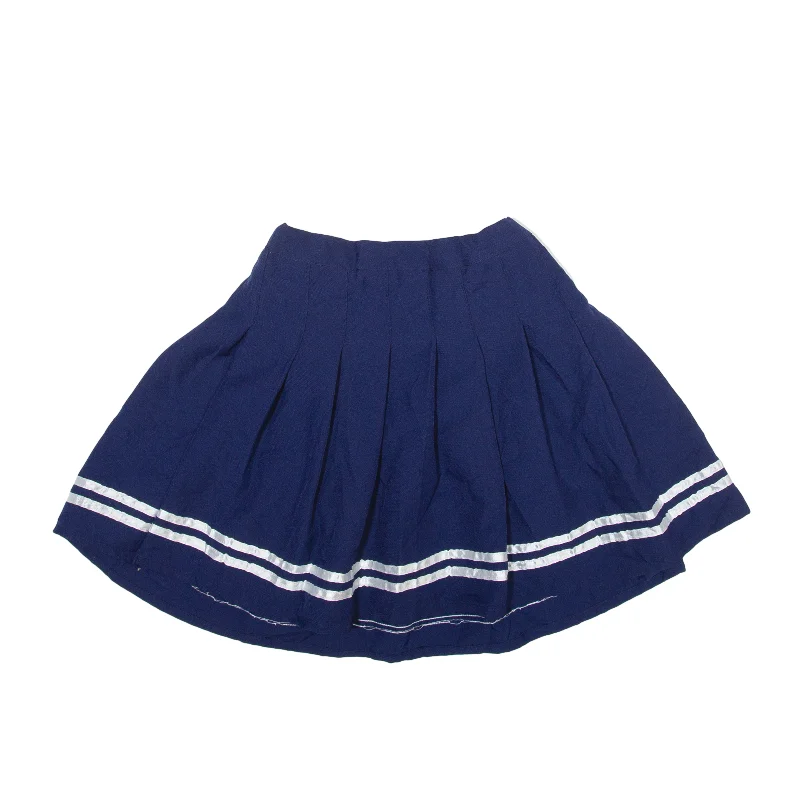 Pleated Knee Length Skort Skirt Blue Womens XS lace skirt romantic