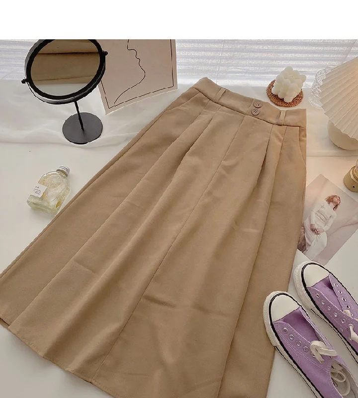 Skirt, women's solid color, versatile and simple  5716 low waist skirt