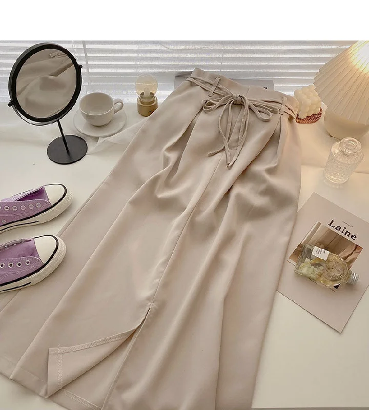 The new Korean style has a slim and vertical A-line skirt  5713 zip skirt side